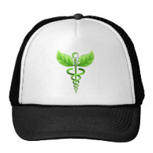 Caduceus-medizinische Symbol-Alternativmedizin-Hüt Caps