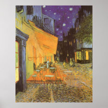 Café-Terrasse-Nacht, Vintager Impressionismus Van  Posterdruck