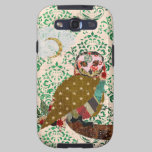 Caisse rose de damassé de vert de hibou coques case-mate