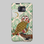 Caisse rose de damassé de vert de hibou coques case-mate