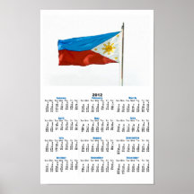 Calendrier d'affiche de drapeau de Philippines