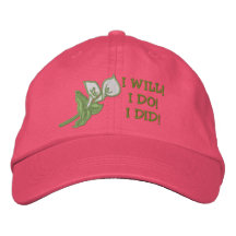 Calla-Lilien-Hochzeits-/Flitterwochen-Braut Bestickte Baseballcaps