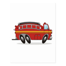 Camion de pompiers carte postale