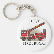 Camion de pompiers de crochet et d'échelle Keychai Porte-clés