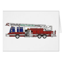 Camion de pompiers de Noël Cartes De Vœux