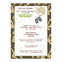 Camouflage-Geburtstag laden ein Individuelle Einladungskarten