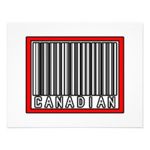Canadien de code barres cartons d'invitation