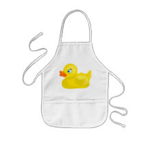 Canard en caoutchouc jaune tablier
