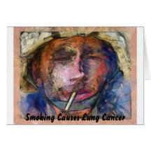 Cancer des poumons de cause fumant carte de vœux