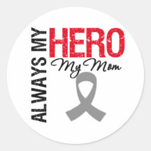 Cancer du cerveau toujours mon héros ma maman autocollant