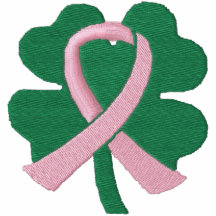 Cancer du sein brodé de ruban de trèfle de Quatre-
