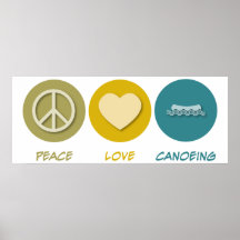Canoë-kayak d'amour de paix poster