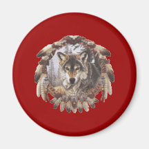 capteur de rêve Loup Magnets Pour Réfrigérateur