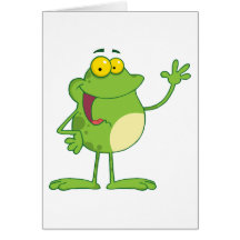 Caractère de mascotte de bande dessinée de grenoui cartes de vœux