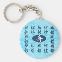 Caractère japonais concernant le noir de bateau porte-clefs