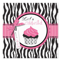 Carré chic d'invitation de petits gâteaux de bouti