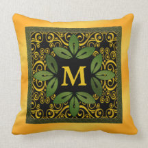 Carreau floral de monogramme coussin