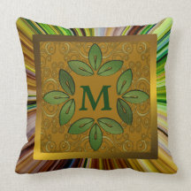 Carreau floral de monogramme oreiller