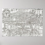 Carte 1576 de Zurich Suisse Posters
