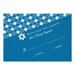 Carte blanche moderne de Mitzvah RSVP de barre d'é invitations