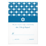 Carte blanche moderne de Mitzvah RSVP de barre d'é invitations