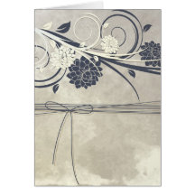 Carte bleue de fleurs