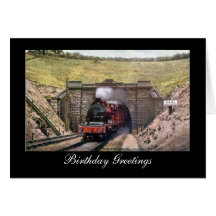 Carte d'anniversaire, chemin de fer intérieur