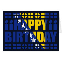 Carte d'anniversaire de drapeau de la Bosnie-Herzé