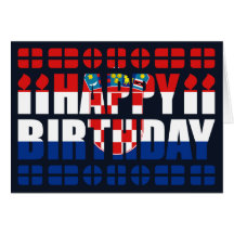 Carte d'anniversaire de drapeau de la Croatie