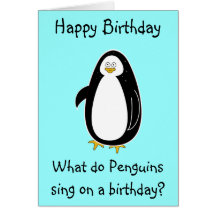 Carte d'anniversaire de pingouin