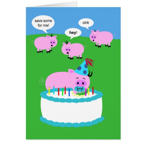 Carte d'anniversaire de porc