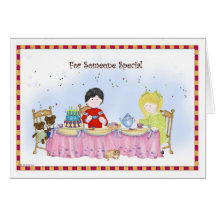 Carte d'anniversaire de Teaparty d'enfants