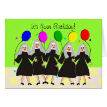 Carte d'anniversaire idiote de nonnes catholiques