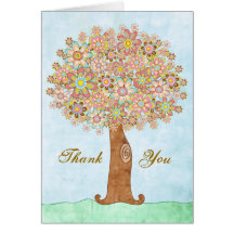 Carte d'arbre de fleurs