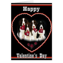 Carte de 4 Shelties Valentine