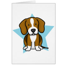 Carte de beagle d'étoile de Kawaii