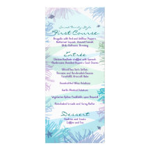 Carte de dîner de menu de vie marine d'océan carton d'invitation
