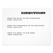 Carte de directions de Mitzvah de barre d'Ashton Bristol Personnalisé