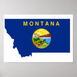 Carte de drapeau du Montana Posters