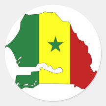 Carte de drapeau du Sénégal Autocollant
