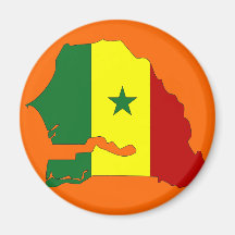 Carte de drapeau du Sénégal Aimant Pour Réfrigérateur