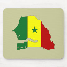 Carte de drapeau du Sénégal Tapis De Souris
