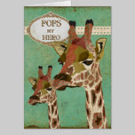 Carte de fête des pères de girafes de Rosa cartes