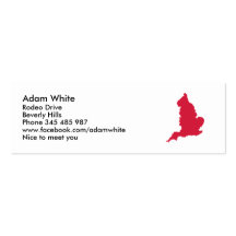 Carte de l'Angleterre Cartes De Visite Personnelles