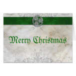Carte de Noël rouge de Triskelion de noeud celtiqu