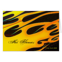 Carte de note chaude de flammes