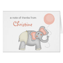 Carte de note de baby shower d'éléphant de bébé