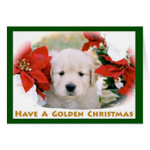 Carte de note de chiot de golden retriever de Noël