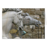 Carte de note équestre de blanc de statue de la Re