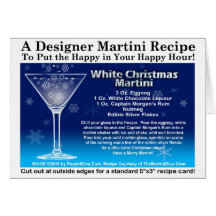 CARTE DE RECETTE DE COCKTAIL DE MARTINI DE NOËL BL